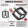 BUCKLOS Bicycle Pedal Sealed 3 Bearing Bike Pedals CNC Aluminum Alloy Anti-slip MTB Road Bike Wide Platform Pedal Cycling Parts