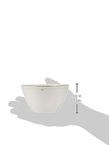 JILL STUART Schalen- und Tellerset, 13cm, Silber, Bandmuster, Stilvoll und Niedlich, Paar kleine Schalen, Hergestellt in Japan, Geschenkverpackt, 41635-33351