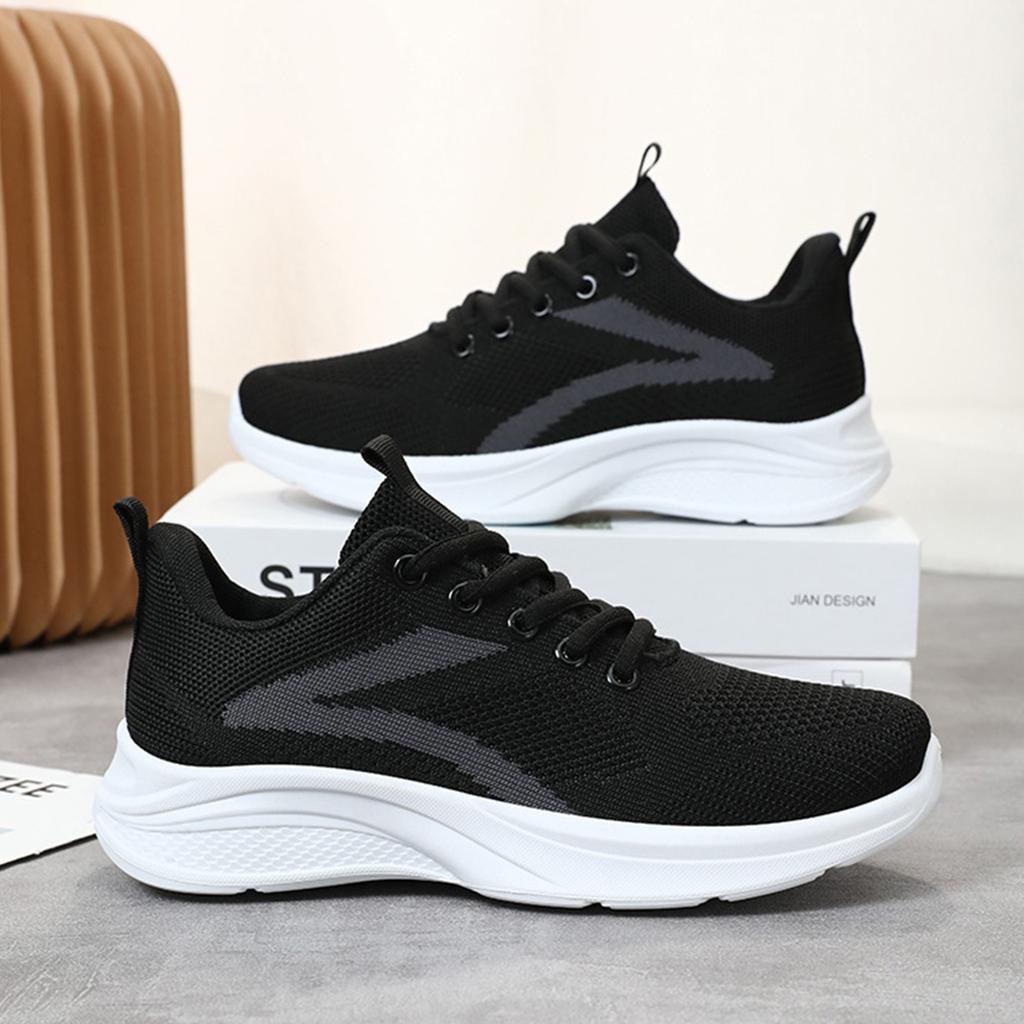 Women's Lightweight Mesh Sneakers Lace Up Breathable Walking Shoes Slip Resistant Sole Athletic Casual Trainers