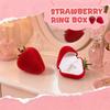Strawberry Ring Box Strawberry Shaped Velvet Ring Jewelry Storage Box Gift Box Ring Earrings Jewelry Counter Display Props