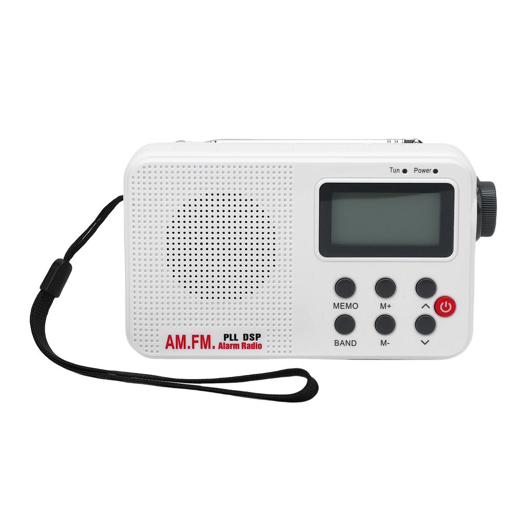 Portable AM FM SW Radio Dual Power Supply Digital Tuner Backlit LCD Display Small Radio with 3.5mm Earphone for Home Travel