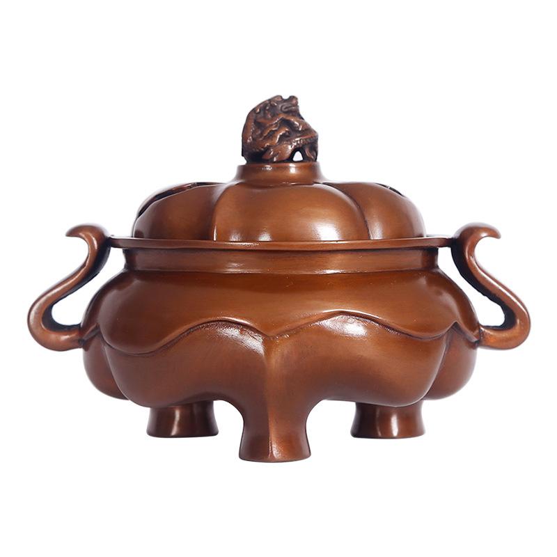 Copper Qianqing Palace For Home Use, Incense , Tea Ceremony, Aromatherapy Burner, Antique Purple C