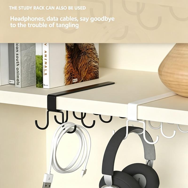 No Drill 12 Hooks Kitchen Utensil Holder Under Cabinet Cup Mug Organizer Rack