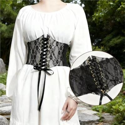 Wide Lace Slimming Body Waist Belts Transparent Lace Elastic Waistband  Body Shapewear