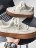 Frühling neue Nischen-Design dicke Sohle reinweiß Sport und Freizeit Board-Schuhe