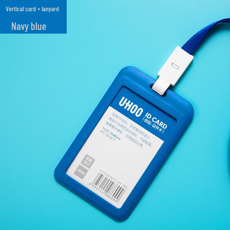 Customizable Employee ID Badge Holder with Retractable Reel Lanyard and Name Tag