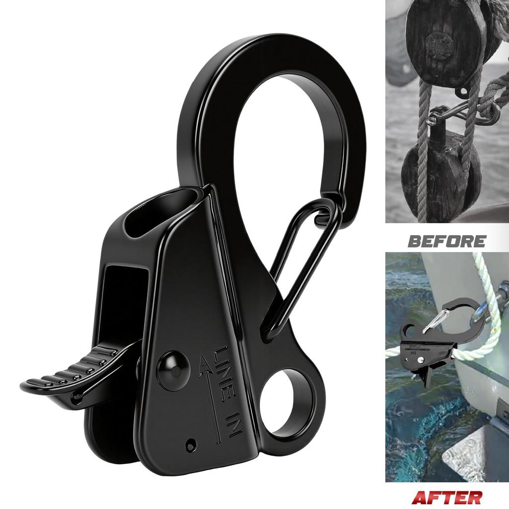 Boat Bumper Clips Adjusters Stainless Steel Sliding Rope Hook for 1Celsius4 to 3Celsius8in Ropes