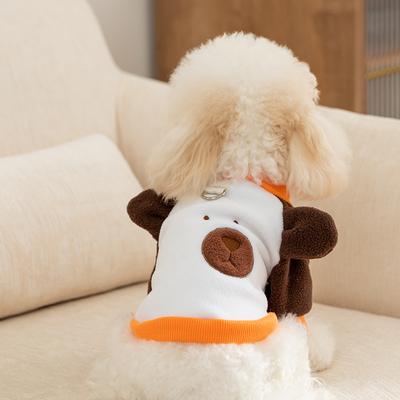 Herbst und Winter Niedlicher Hund Bär Dreidimensionale Ohren Cartoon Fleece Mittelgroßer und Kleiner Hund Teddy Haustier Katze Hundekleidung