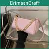 Trendy Street Style Pu Material Chain Bag Women's Small Square Bag With Stitching Elements