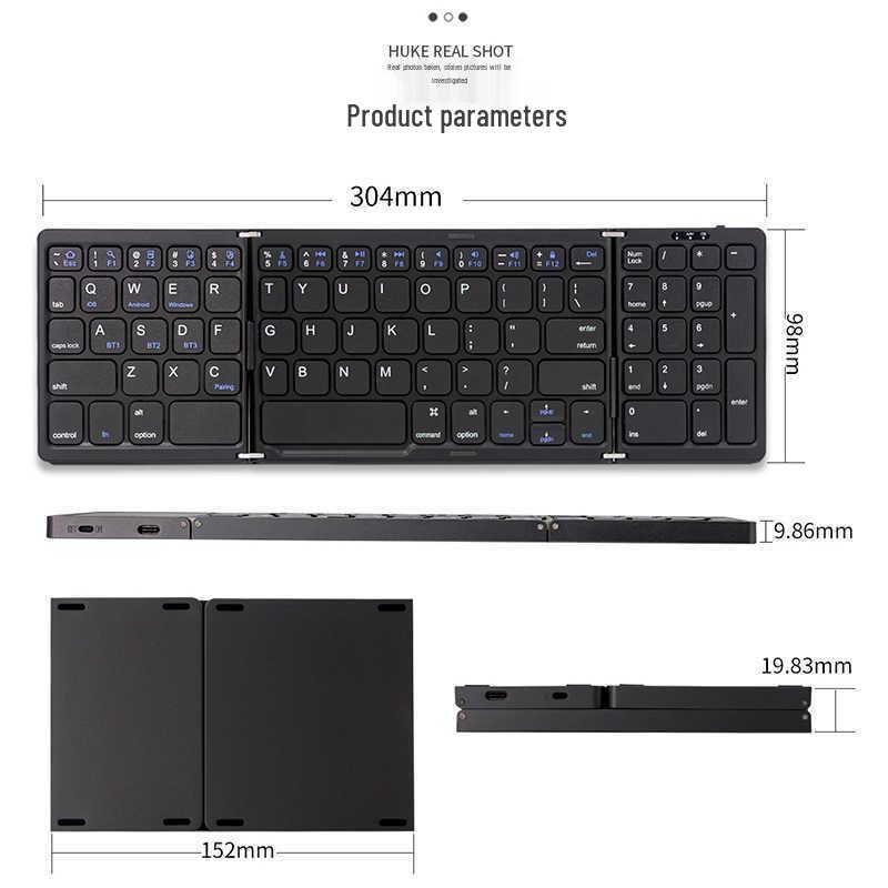New B089 Portable Folding Wireless Bluetooth Keyboard, Universal Compatibility for Tablets, Phones, and Laptops