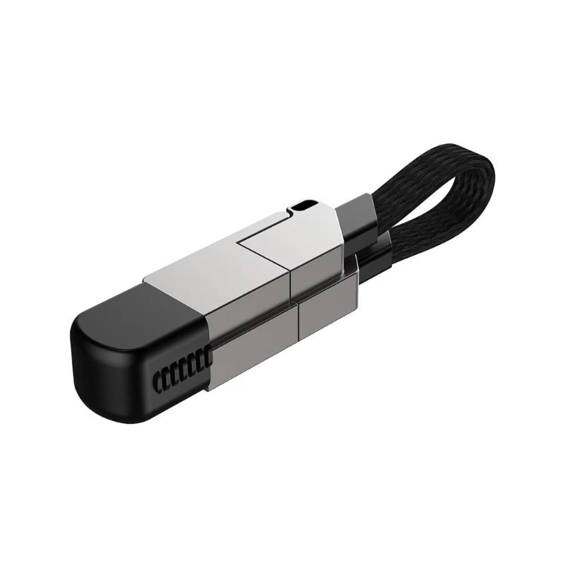 

Zincs Alloy Reinforced Charger Cord 60W Super Fast Charging OTG Data Transfer 4 Port Design Works With Smartphones Tablets Laptops чорний колір сірий
