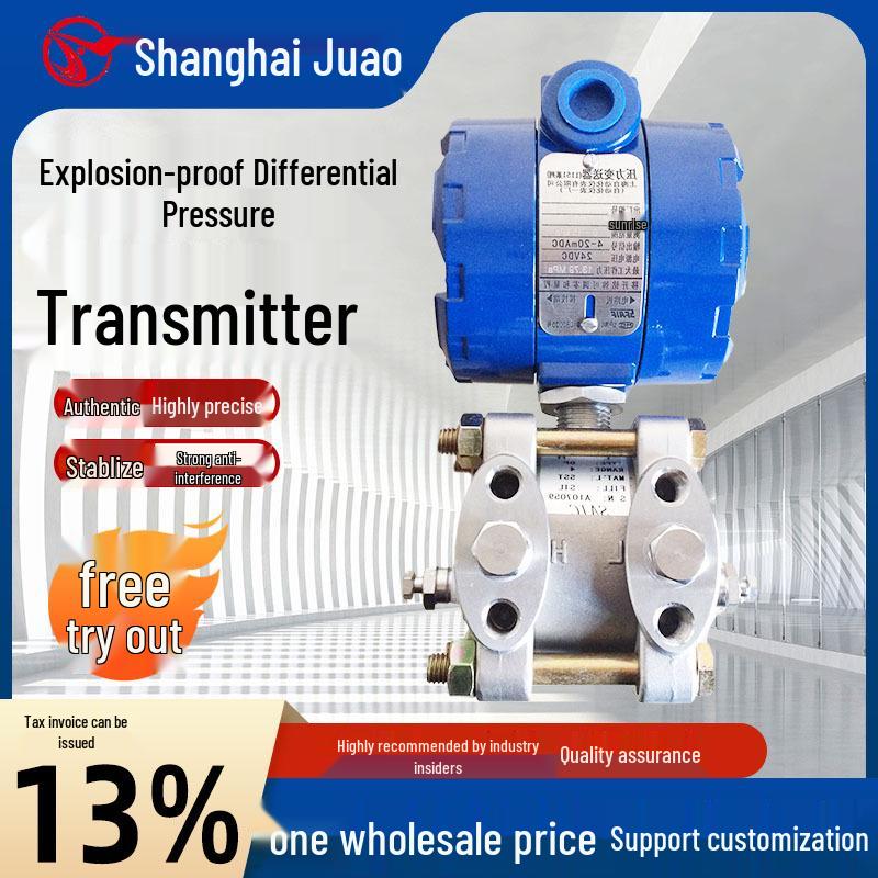 Explosion-Proof Differential Pressure Transmitter 4-20mA High-Precision Monocrystalline Silicon Sensor for Steam and Gas 1151