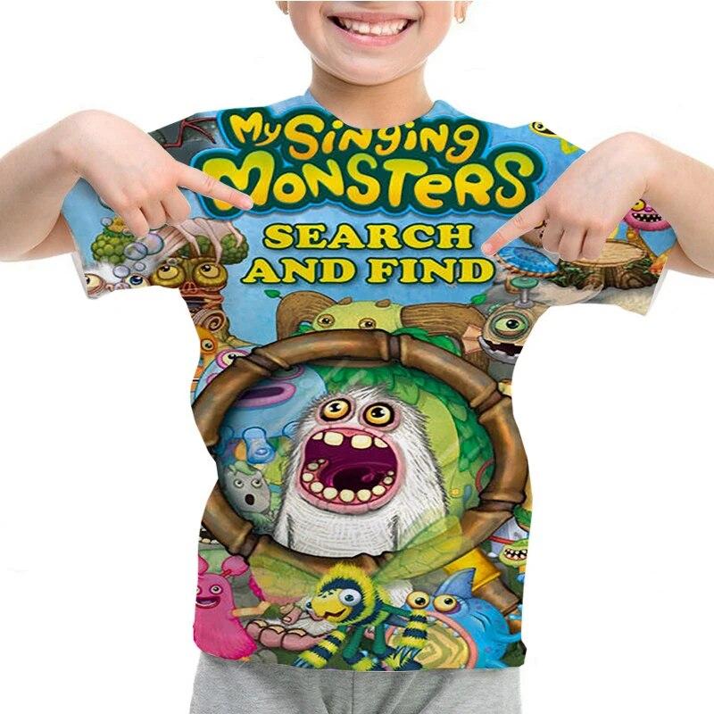 My Singing Monsters T-shirt Boys Girls Summer 3D Cartoon Anime T Shirt O-neck Casual Tshirt Kids Short Sleeve Children Tops Tees