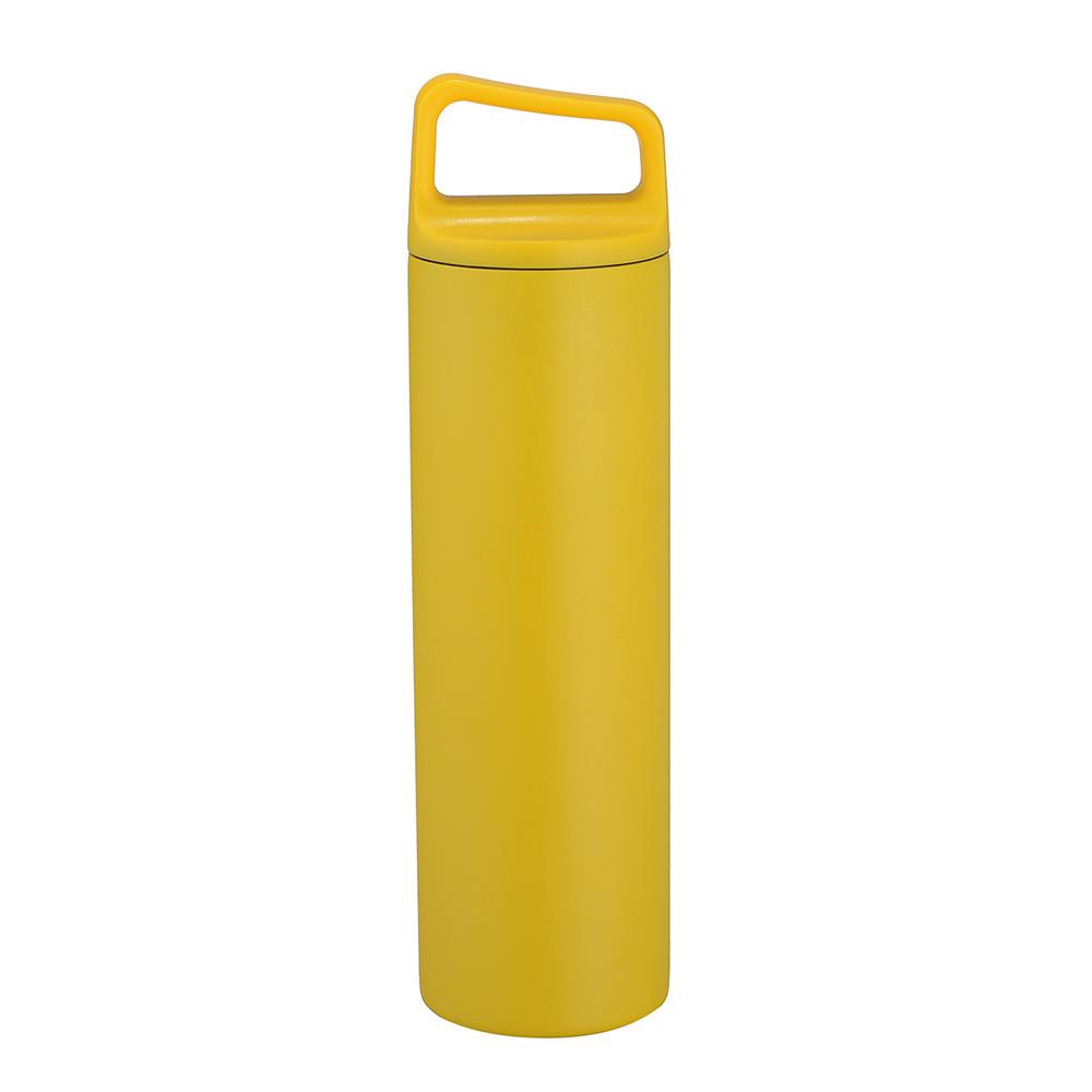 

Handheld Thermos Outdoor Portable Sports Kettle Vacuum Wide Mouth Straight Cup 500ml/16oz жовтий