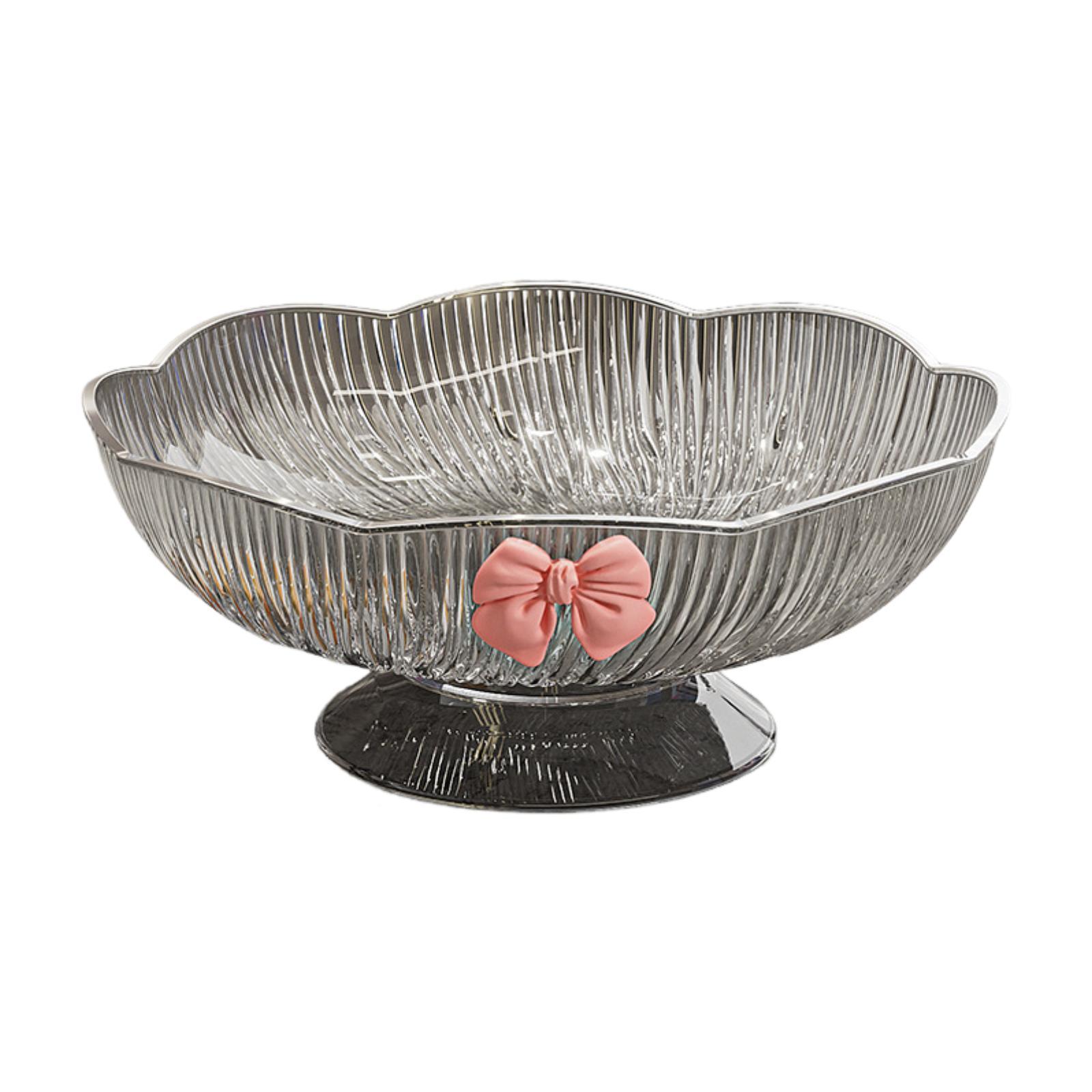 

Decorative Fruit Bowl PET Footed Tray Washable Centerpiece for Appetizer Snack Organizer Table Living Room
