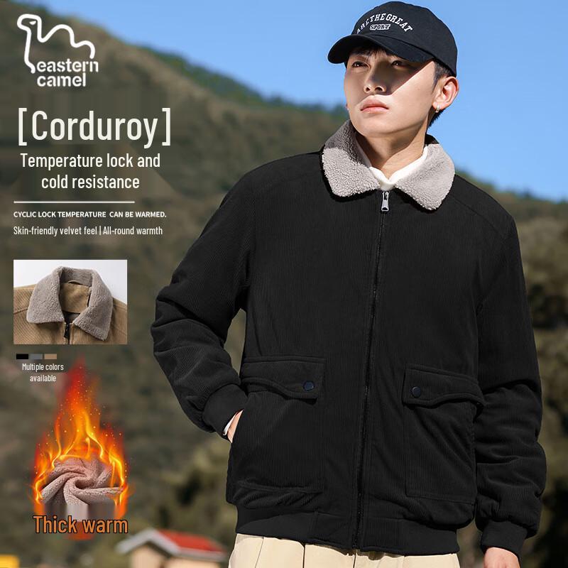 Eastern Camel Men s Thick Corduroy Lamb Wool Lined Jacket L