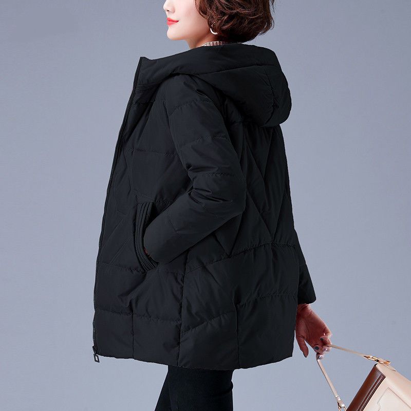 

Cotton Jacket Female 2026 Down Cotton Jacket Female Medium-length Mom Big Size Jacket Loose Thickened Cotton Jacket Female 4XL чорний