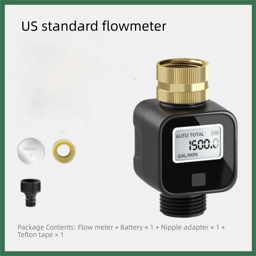 Digital Display Digital Flowmeter High Accuracy Electronic Water Meter Hose Connection Water Flow Meter