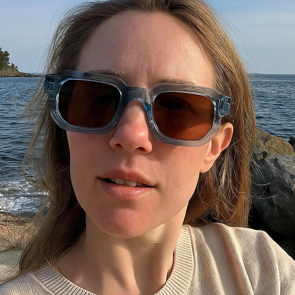 Men Vintage Rectangle Sunglasses Retro UV400 Luxury Brand Design Fashion Eyewear Women Goggles