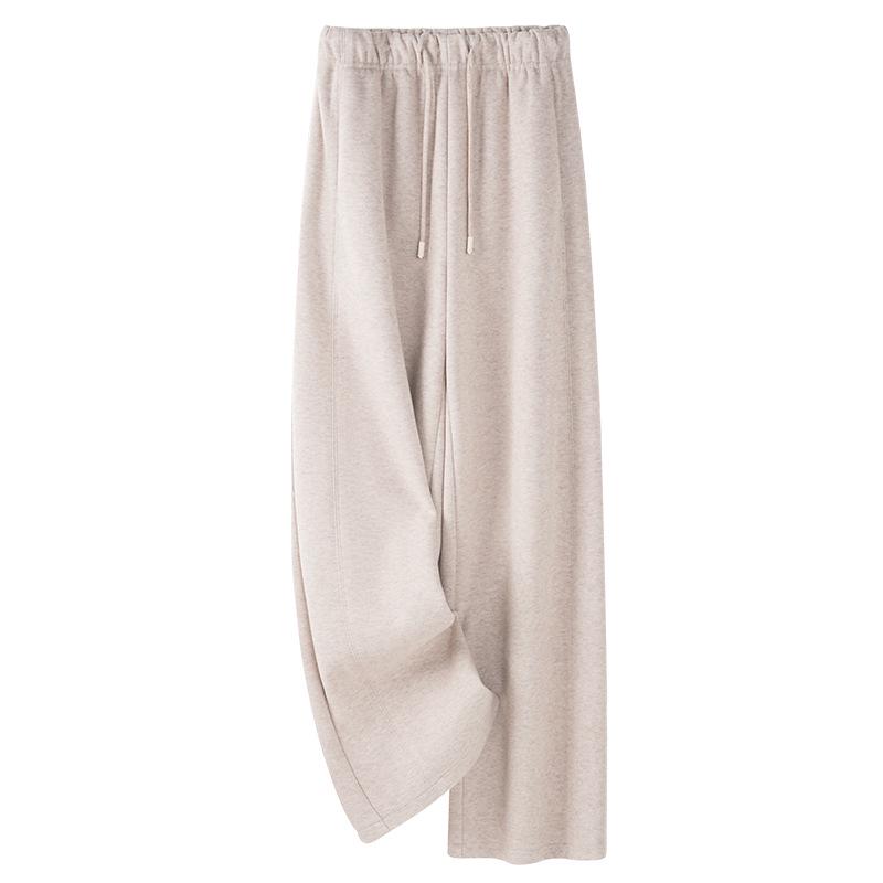 Gray High-Waisted Wool Wide-Leg Pants - Women's 2024 Autumn/Winter Collection