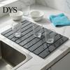 Diatomaceous Earth Dish Drying Mat Mat, Collapsible Absorbent Drain Pad, Heat Insulation Placemat Resistant Multipurpose for Kitchen Countertop Pad