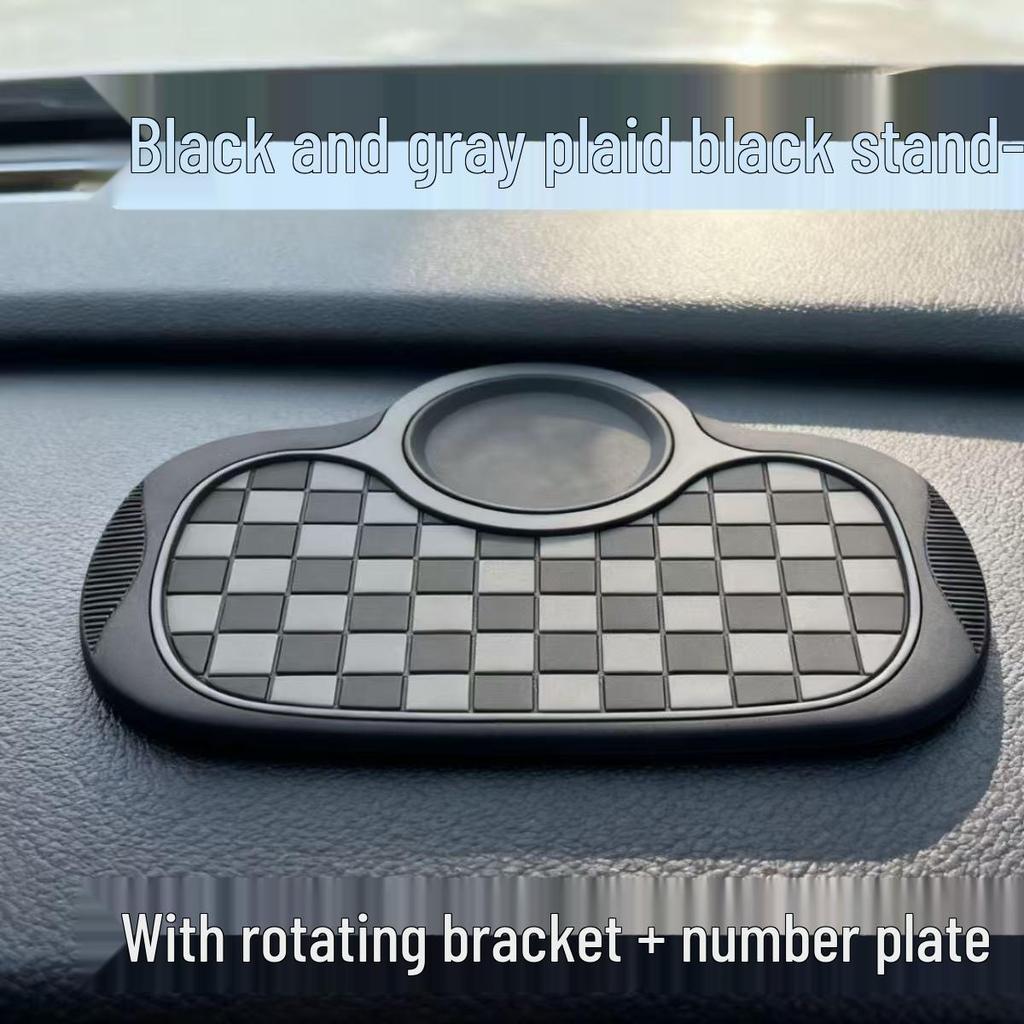 Car Anti-slip Phone Holder with Strong Suction and High Temperature Resistance, Multi-functional Vehicle Ornament and License Plate Storage
