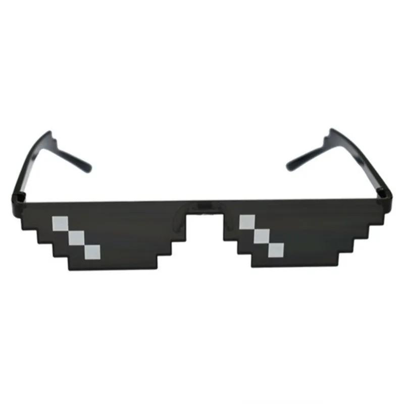 Nowe Śmieszne Okulary Przeciwsłoneczne Mosaic dla Mężczyzn Kobiet Pikselowe Czarne Retro Gamer Robot Okulary Cool Impreza Vintage Okulary