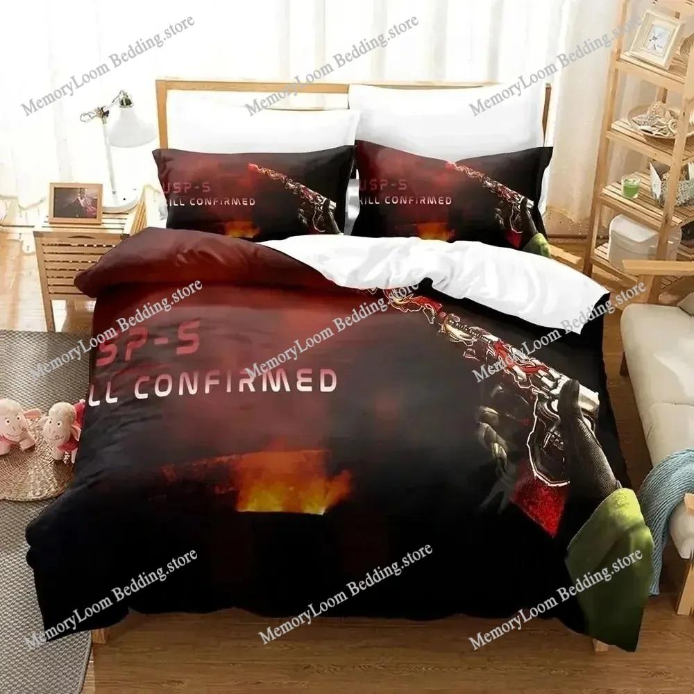 3D Print Fashion Shooting Game Csgo Bedding Set Boys Girls Twin Queen King Size Duvet Cover Pillowcase Bed Boys Adult Bedroom