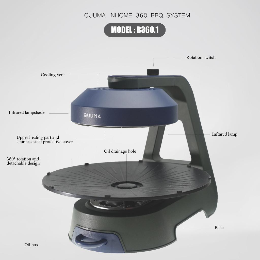 360° BBQ Auto Rotate Baking Pan Portable Electric Barbecue Grill Household Smokeless Barbecue Machine