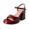 Fashion Luxury Leather Women's Sandals Sexy Slingbacks Chunky High Heels Ankle Strap Open Toe Summer Heeled Sandals Zapatos De Mujer