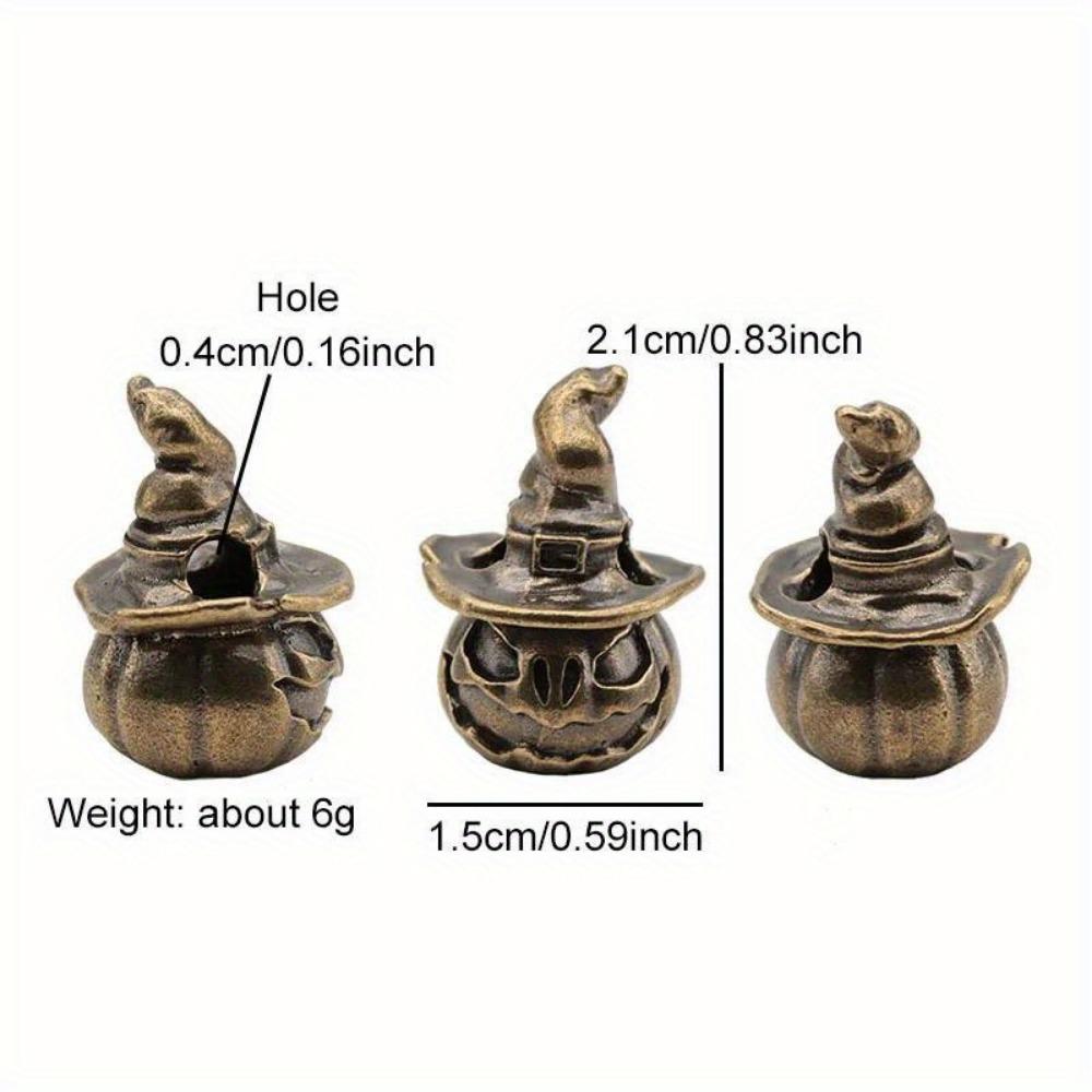 Pumpkin Wizard Brass Knife Beads EDC DIY Paracord Woven Bracelets Lanyard Key Chain Pendants Accessories Outdoor Tool