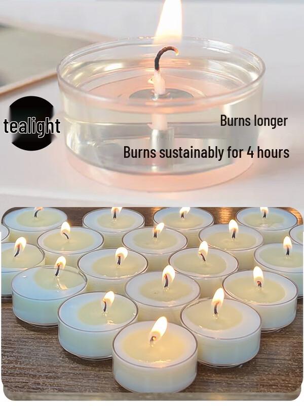 LIEI 4-Hour Smokeless Tea Light Candles