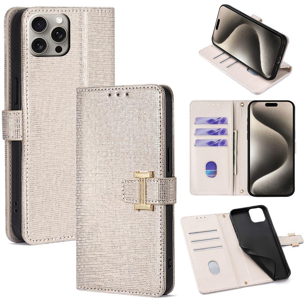 

For iPhone 15 Pro Max Case Wallet Sequins Leather Crossbody Phone Cover B