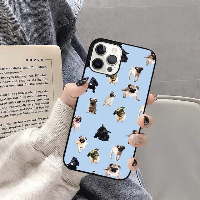 Cute cartoon pug dog Mobile Phone Cases Cover For iPhone 17 Air 16 15 14 12 13 11 Pro MAX apple Plus Coque