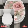 WC Sockel Abdeckung Aufkleber Toilettenhocker Kommode Aufkleber Heimdekor Badezimmerdekor 3D Gedruckte Blumenansicht Aufkleber