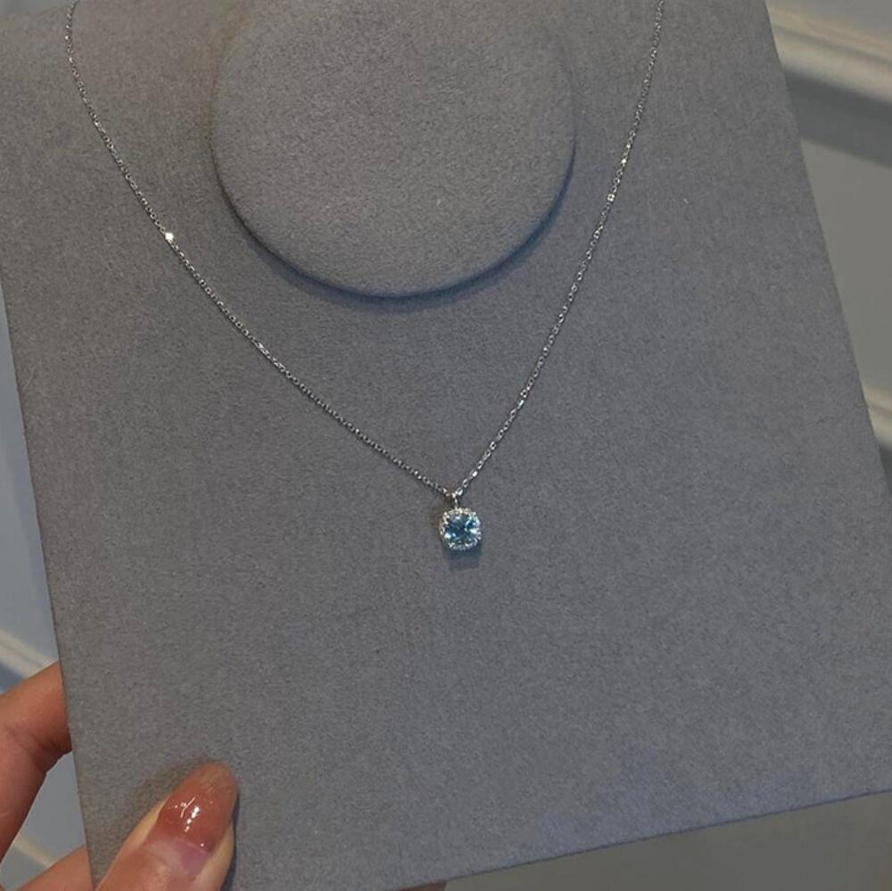 Light Luxury Shining Neck For Women Elegant Cubic Sugar Zircon Glitter Clavicle Chain Girls Non Fading Titanium Steel Necklace