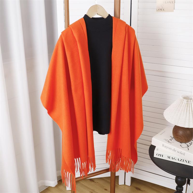 Winter Poncho Women Scarf Long Warm Cashmere Scarves Hijab Solid Lady Shawl Wrap Female Pashmina Bandana Head Scarfs NEW