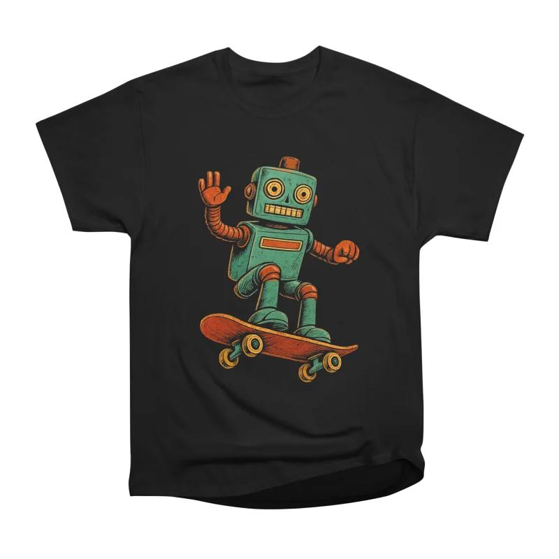 

Мужские повседневные рубашки с коротким рукавом SKATEBOT Черные футболки Оверсайз футболки S чёрный