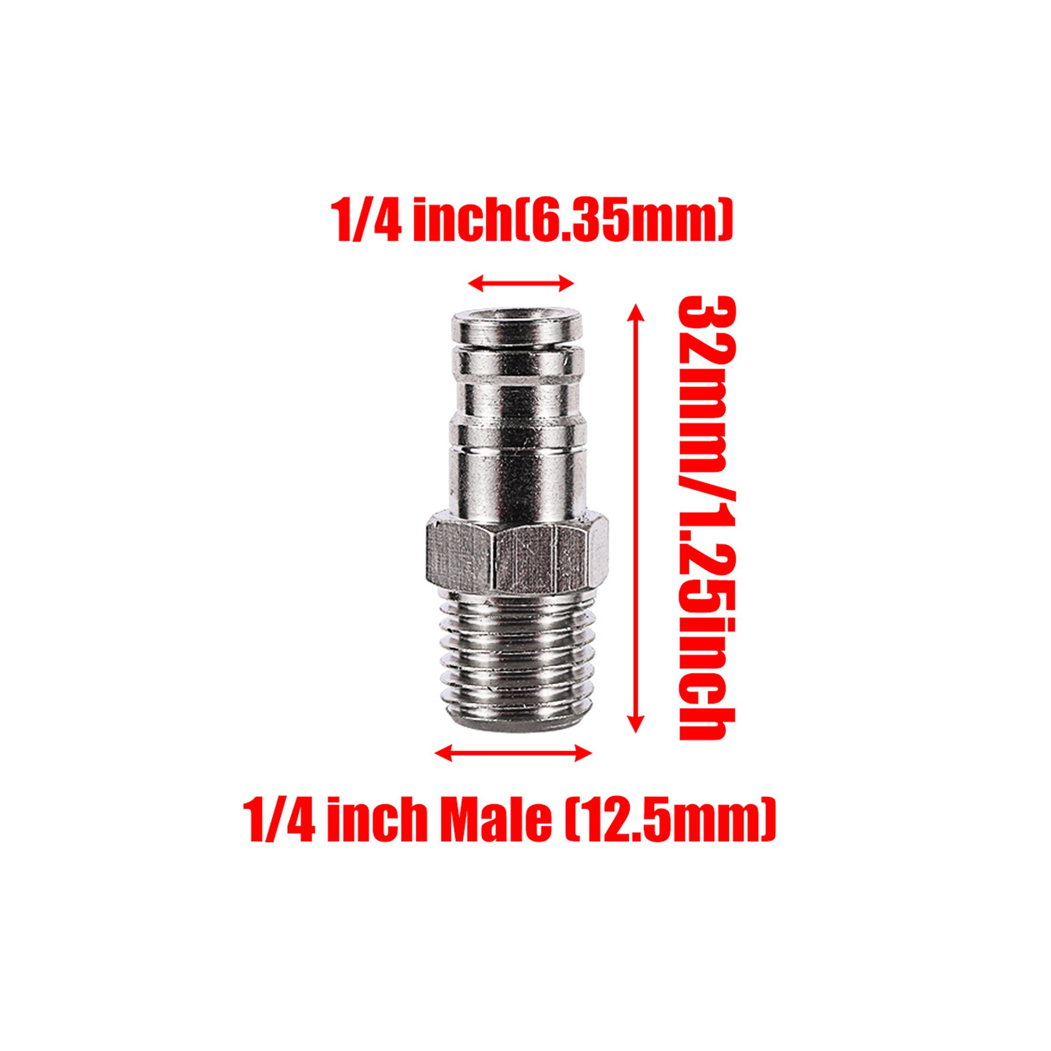 

1Pc 1/4 Slide Lock Quick Connector High Pressure OD 6.35mm Pipe Tee Elbow Straight Fitting Misting Irrigation Nozzle Connector