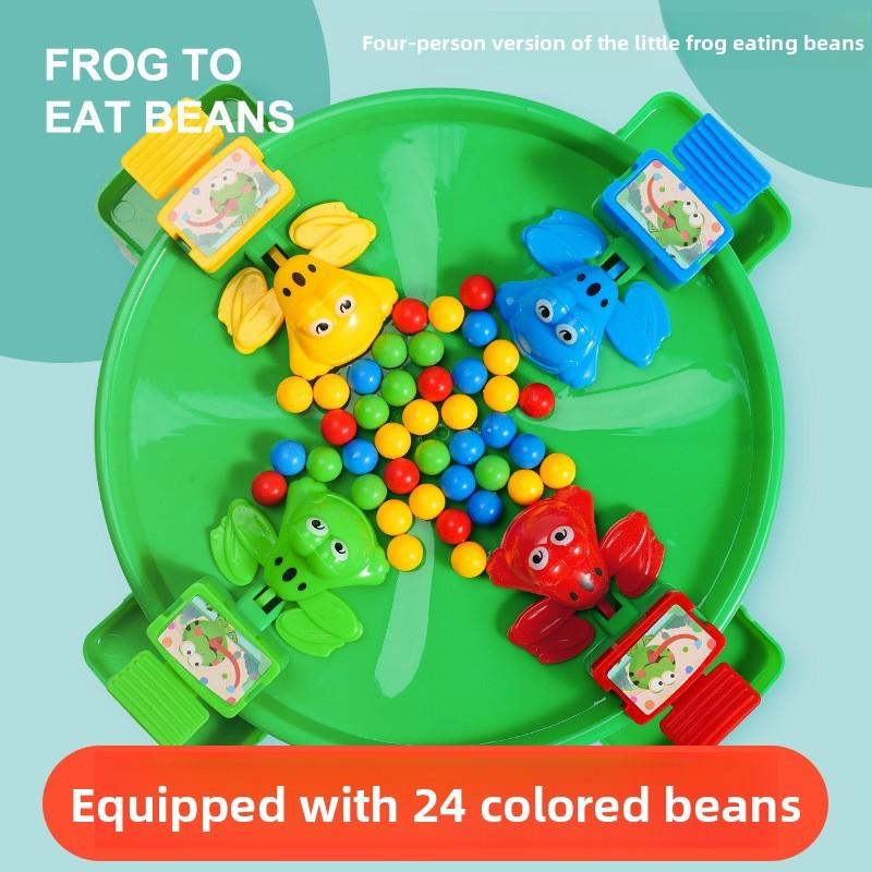 Frog Eating Beans Family Interactive Desk Game With Plastic Material For Kids And Teens