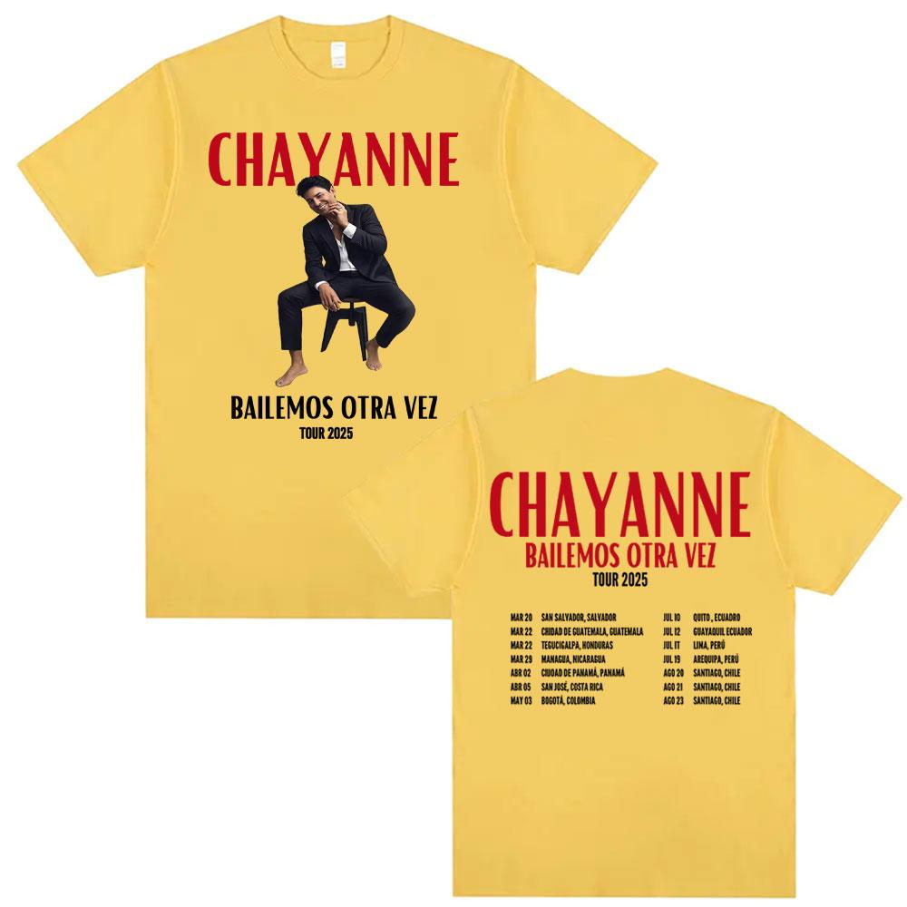 Chayanne Bailamos Otra Vez Album Tour 2025 Double Sided Graphic T Shirts Unisex Women Fashion Retro Summer ONeck Oversized Tshirt
