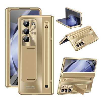 Z rysikiem dotykowym do etui Samsung Galaxy Z Fold 6 5 4, zawiasy, pancerna obudowa, odporna na wstrząsy, magnetyczna podpórka, 360 stopni, pełna ochrona, składana obudowa