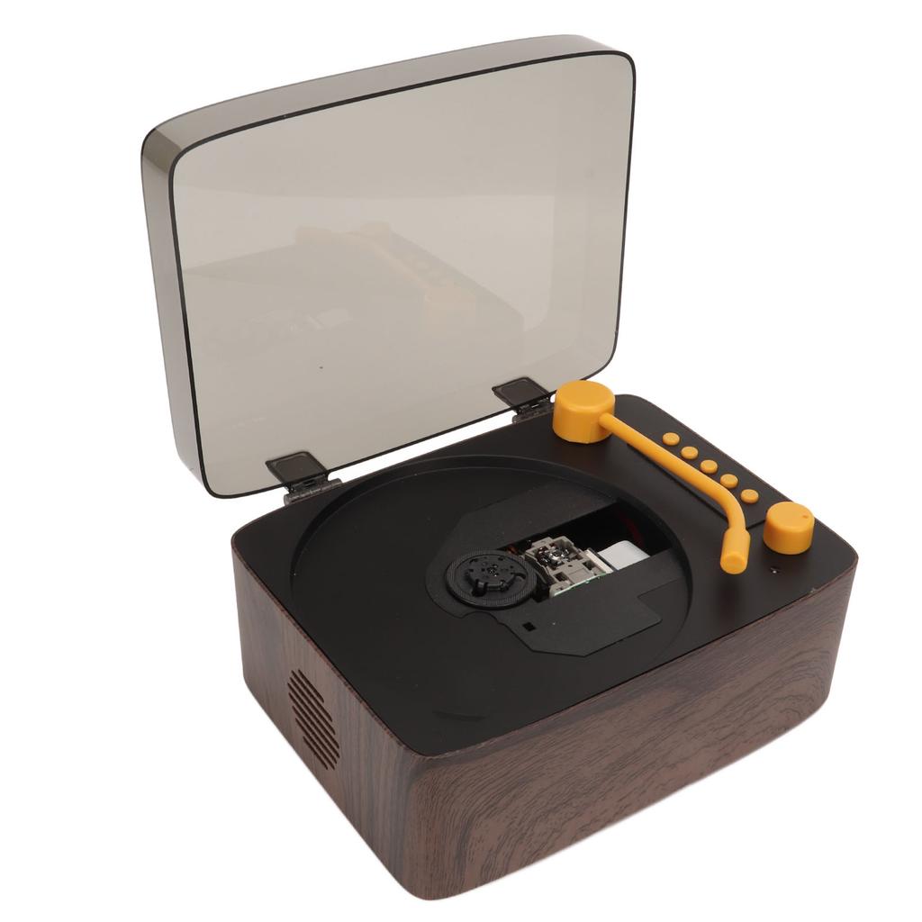 Bluetooth CD Player HiFi Stereo Portable CD Music Player with Remote Control Dust Cover Wood Grain