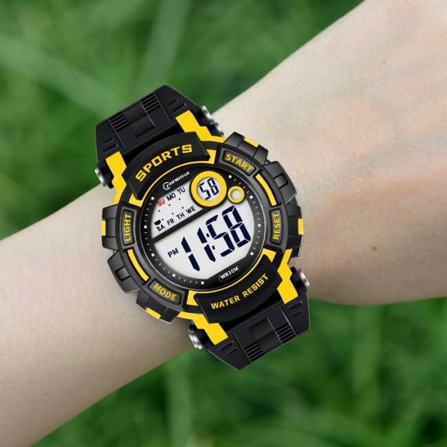 MINGRUI Large Display Sports Digital Suitable for Men and Waterproof for Daily Japanese Instruction Manual Time Field Factory Elementary School Junior