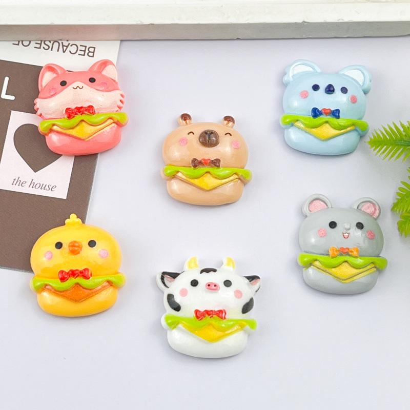Adorable Capybara Resin Accessories Set: DIY Cream Glue, Phone Case Decor, Hair Clip & Tie, Stationery Box, Fridge Magnet