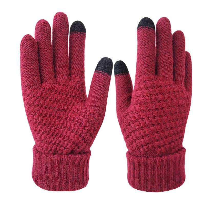 Guanti Invernali Touchscreen Unisex - Spessi, Antiscivolo, Dita Separate in Lana per Calore e Ciclismo