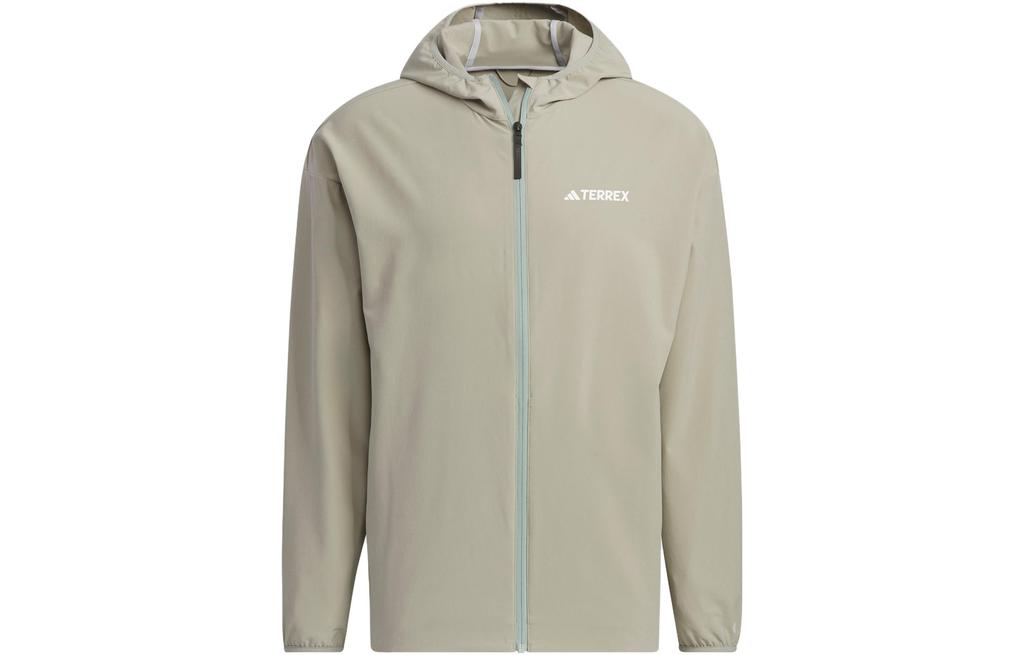 adidas Sun Protection Clothing Unisex Pebble Silver Gray Hooded Moderate Straight Fit IC4425