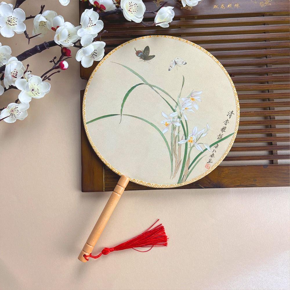 with Tassels Pendant Chinese Style Fan Handheld Group Fan Dance Performance Tuan Fan  Home Decor