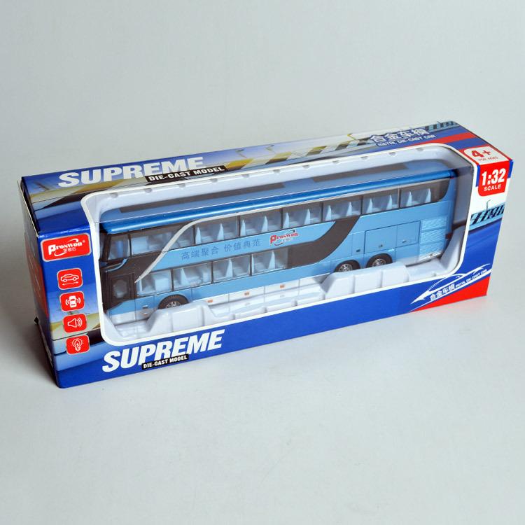 1:50 Alloy Bus Toy Double Decker Bus Model Simulation Children's Car Sightseeing Bus Toy Car Gift