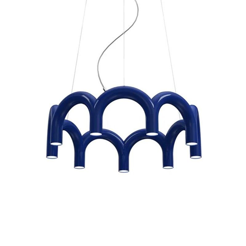

Шведский подвесной светильник в форме буквы U, длинная металлическая обеденная лампа для гостиной, спальни, кабинета, дизайнерская лампа в стиле ар-деко синий